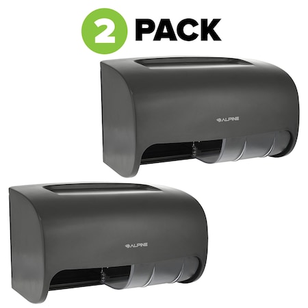 Alpine Industries Side-by-Side Double Roll Toilet Tissue Dispenser, Gray ALP452-GRY-2pk